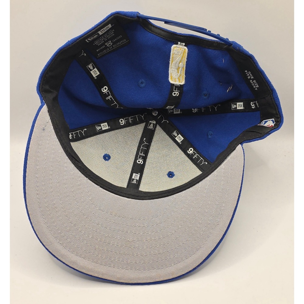 Golden State Warriors New Era 9FIFTY Snapback Hat Royal Blue NBA Flat Bill Cap - Picture 7 of 11